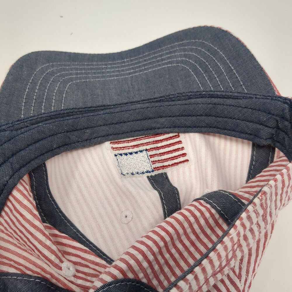 Trendy striped USA Baseball Cap with Embroidered American Flag - Picture 7 of 8